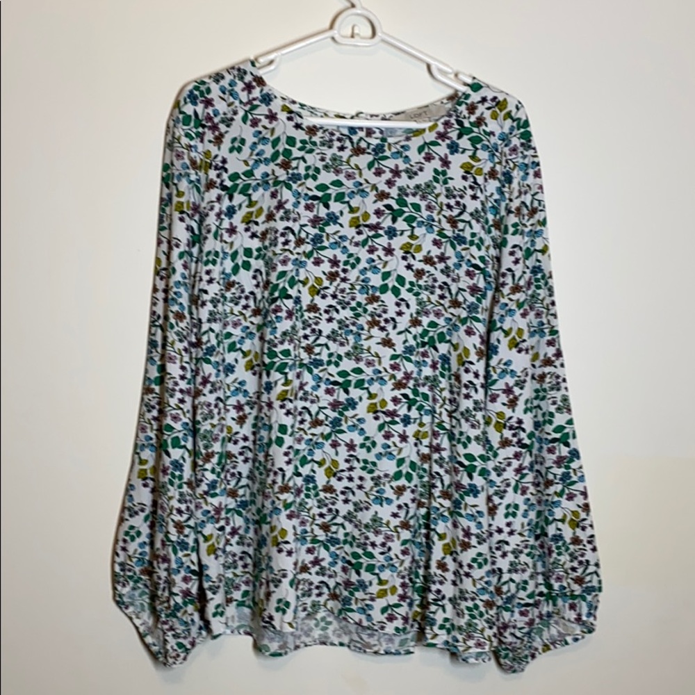 Loft floral long-sleeved blouse - XL